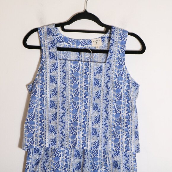 Marea Liz Joy Sloane Tank Mia Pant 2 Piece Set Womens Small Blue Floral Wide Leg - Picture 3 of 9